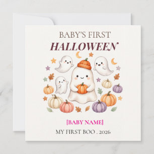 Baby's First Halloween 2026 Personalised Cute Invitation