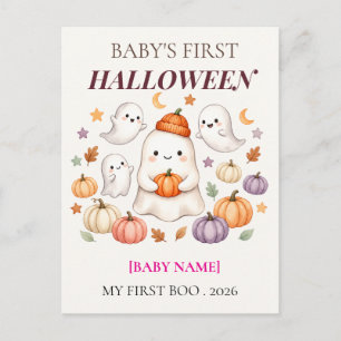 Baby's First Halloween 2026 Personalised Cute Postcard