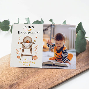 Baby's First Halloween Cute Pumpkin Greeting Card