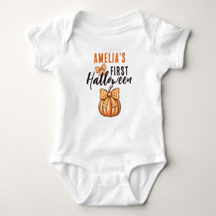 Baby's First Halloween Pumpkin Bow  Baby Bodysuit