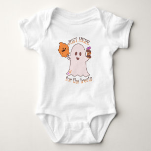 Babys First Halloween Treats Ghost and Sweets Baby Bodysuit