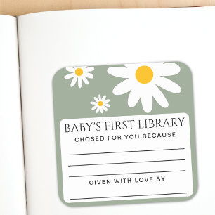 Baby's first Library Baby Shower  Square Sticker
