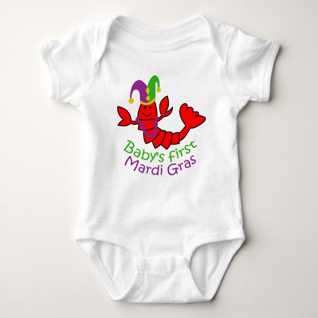 Baby's First Mardi Gras Baby Bodysuit (Front)