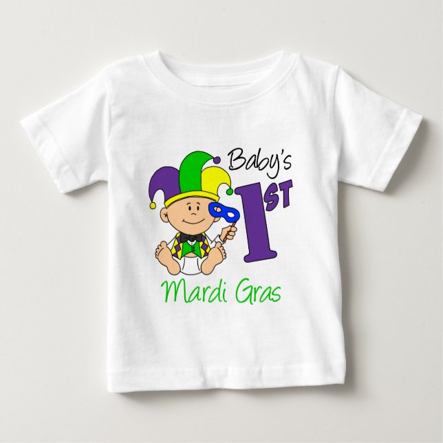 Baby's First Mardi Gras Baby T-Shirt (Front)