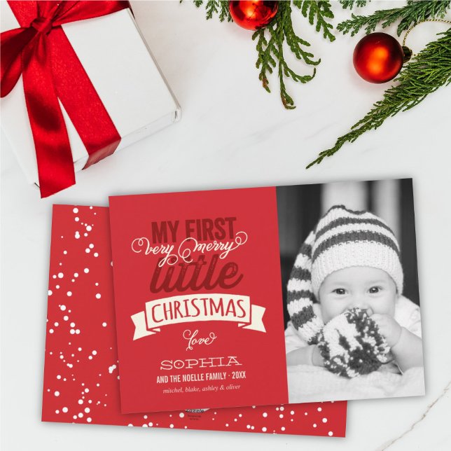 Baby's First Merry Little Christmas Photo Card (Creator Uploaded)