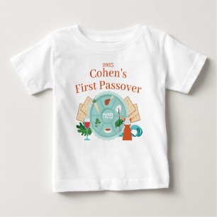 Baby's First Passover Boy Name Year Baby T-Shirt