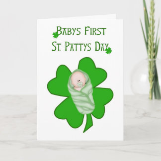 Baby's First St. Patty's Day - Baby & Shamrocks Card