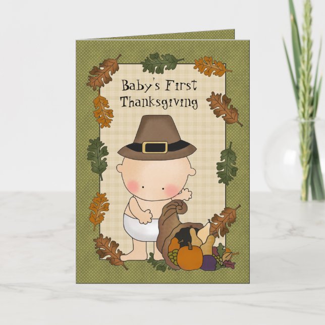 Baby's First Thanksgiving greeting card (Front)