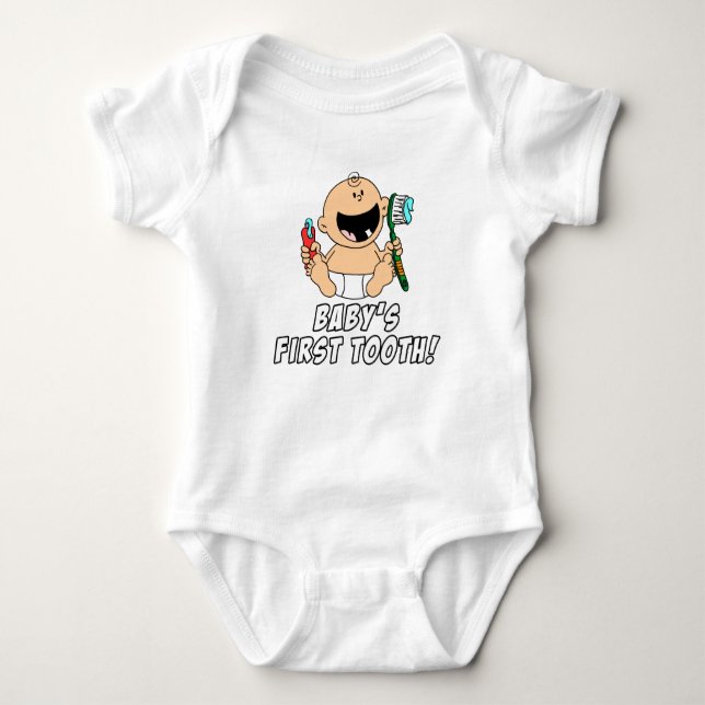 Baby's First Tooth Baby Bodysuit (Front)