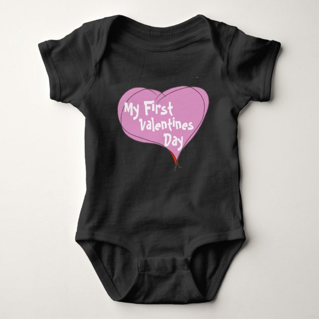 Baby's First Valentines Day Baby Bodysuit (Front)