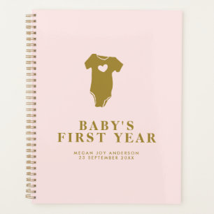 Baby's First Year Journal Blush Pink and Gold Planner