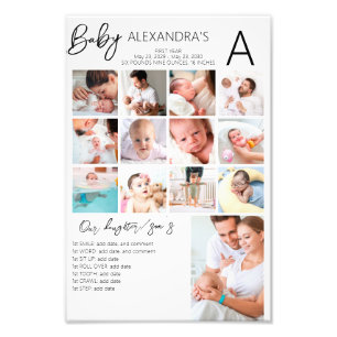 Baby's First Year Photo Collage Family Keepsake Print