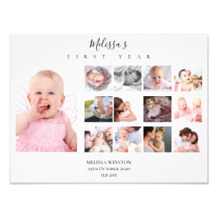 Baby's First Year Photo Collage Keepsake Print