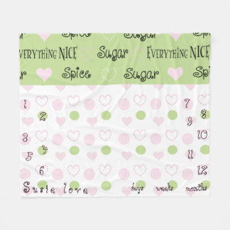 Baby's Growth Milestone Sugar and Spice Fleece Blanket