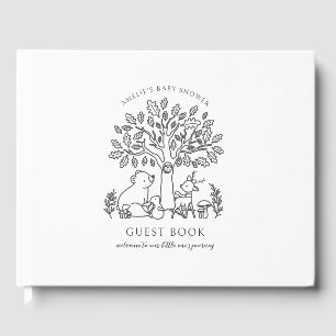 Baby's Journey Woodland Animals Baby Shower Guest Book