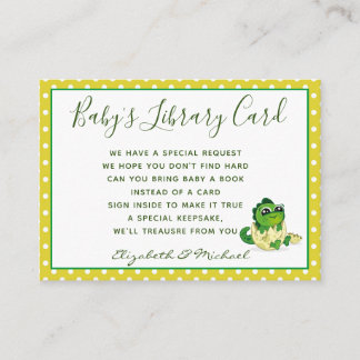 Babys Library Book Request Card Dinosaur Hatchling