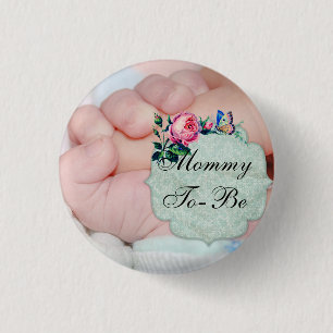 Baby's Little Hand "Mum to be" Baby Shower Button