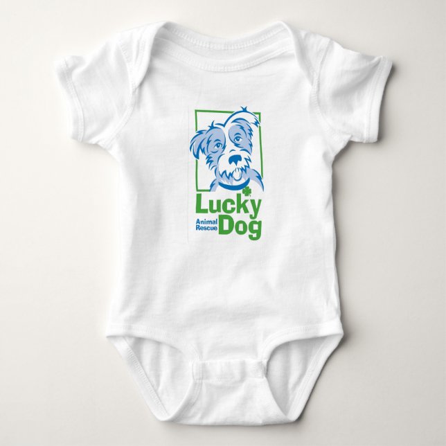 Baby's Lucky Dog Bodysuit (Front)