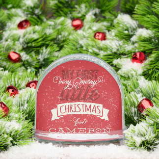 Baby's My Very Merry Little Christmas Cute Photo Snowglobe