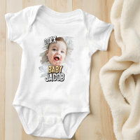 Baby's Name Modern Simple Grunge Custom Baby Photo