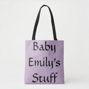 Baby's Name Stuff Purple Diaper Bag