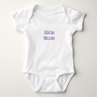 Baby's Name Text in Purple Ink