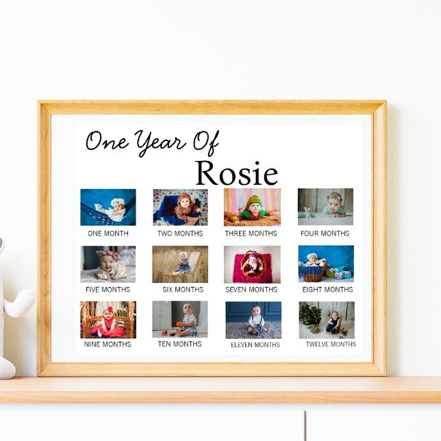 Babys One Year Old Modern 1st First Birthday Party Poster (Creator Uploaded)