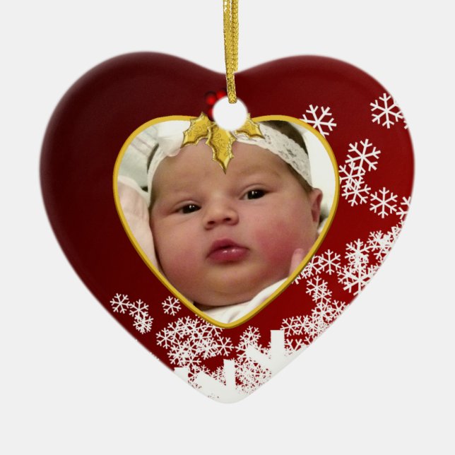 Baby's Photo Keepsake Christmas Ornament (Front)