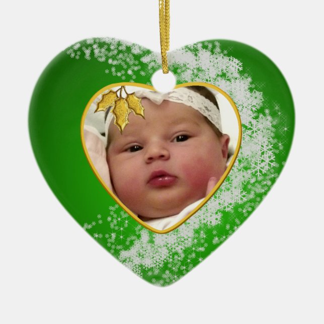 Baby's Photo Keepsake Christmas Ornament (Front)