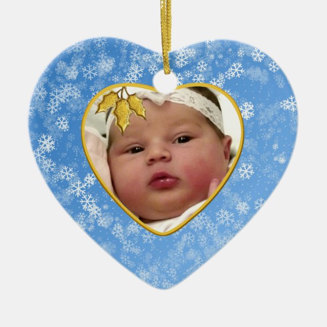 Baby's Photo Keepsake Christmas Ornament (Front)