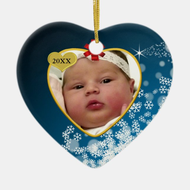 Baby's Photo Keepsake Christmas Ornament (Front)