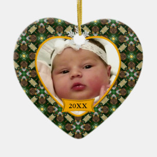 Baby's Photo Keepsake Christmas Tree Pinecone Ceramic Tree Decoration