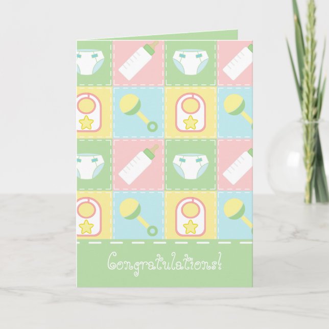 Baby's Quilt Greeting Card (Front)