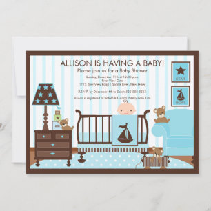 Baby's Room Boy Baby Shower Invitation