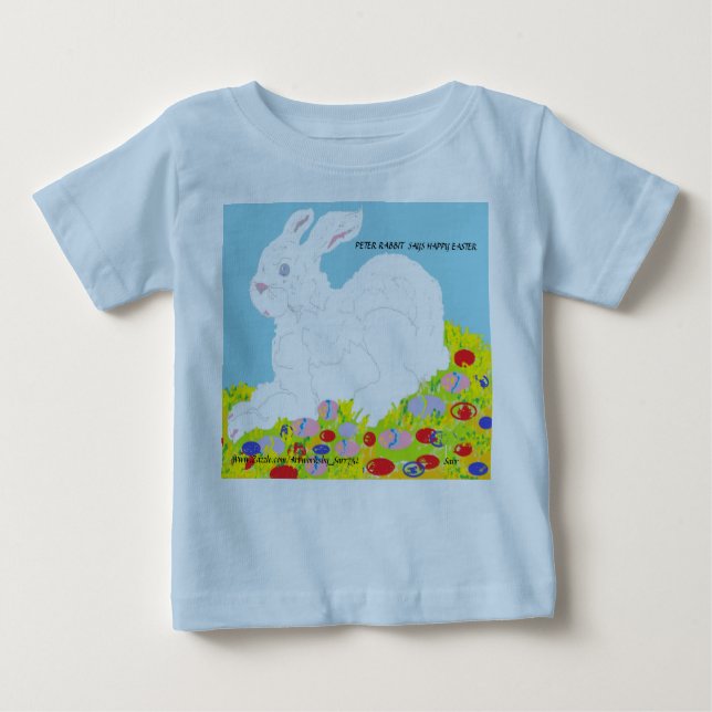 Babys T-Shirt Peter Rabbit Says Happy Easter (Front)
