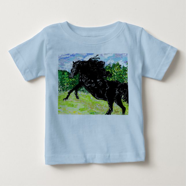 Baby's T-shirts Boy's Black Stallion (Front)