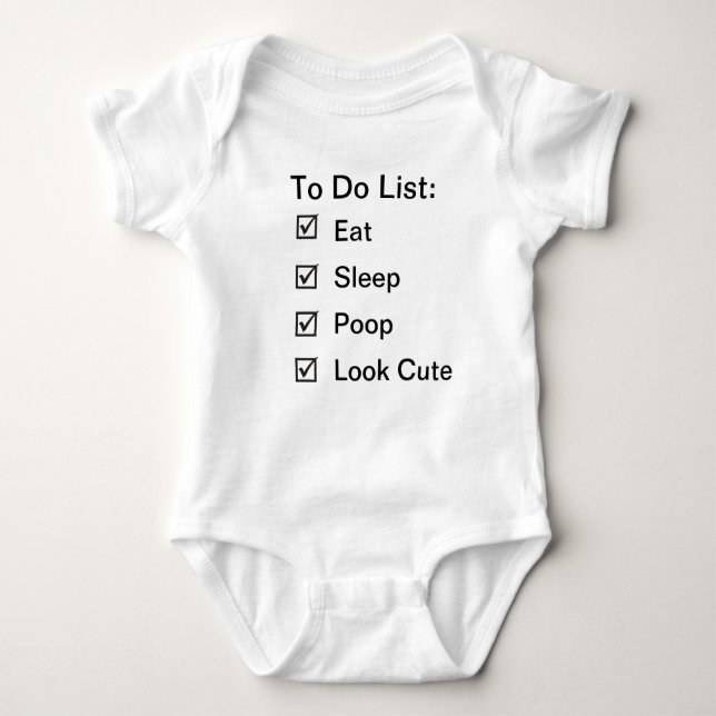 Baby's Tasks Baby Bodysuit (Front)