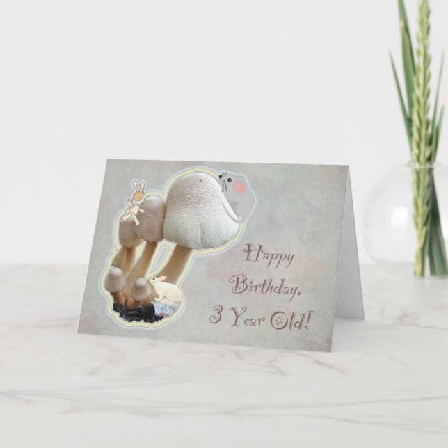 Baby's Third Birthday Mushroom Playground Card (Front)