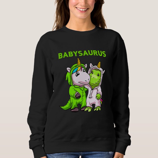 Babysaurus Father With Baby Son Or Daughter Partne Sweatshirt (Front)