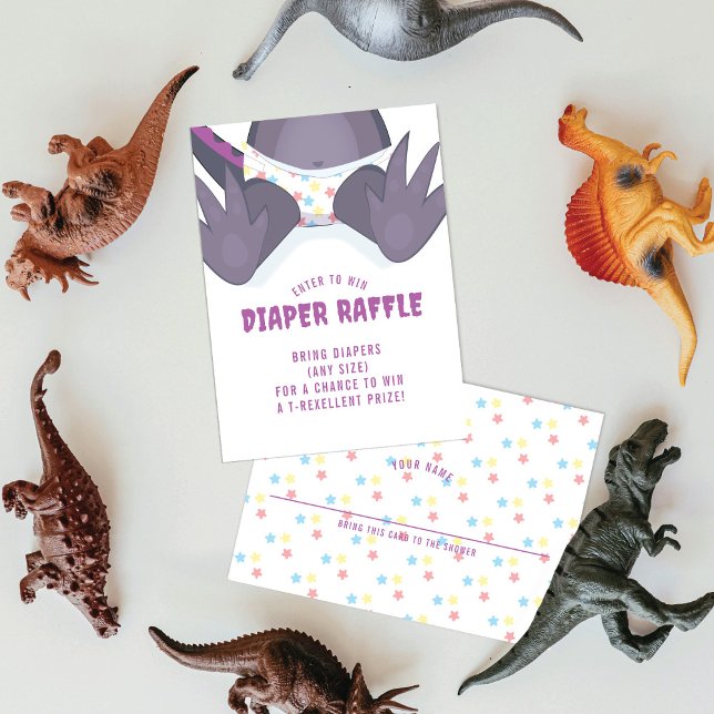 Babysaurus T-rex Purple Diaper Raffle Enclosure Card (Creator Uploaded)