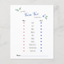 Babyshower baby predictions twin bear theme