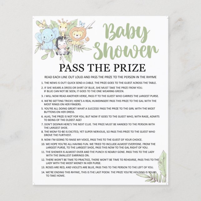 BabyShower Game/Another Game on back (Front)