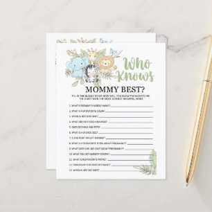 BabyShower Game who know Mummy/Daddy on back