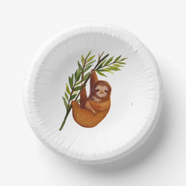 Babyshower Sloth theme party plates (Front)