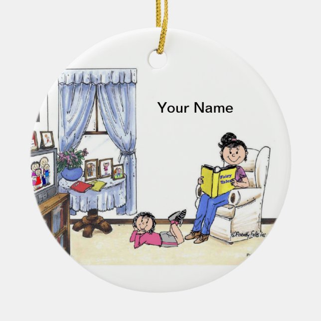 Babysitter, 1 Girl Ceramic Tree Decoration (Front)