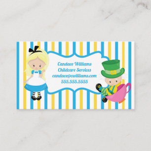 Babysitter Alice in Wonderland Childcare Services Business Card