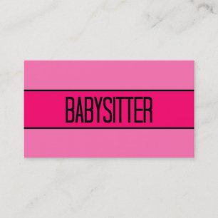 Babysitter Baby and Hot Pink Business Card