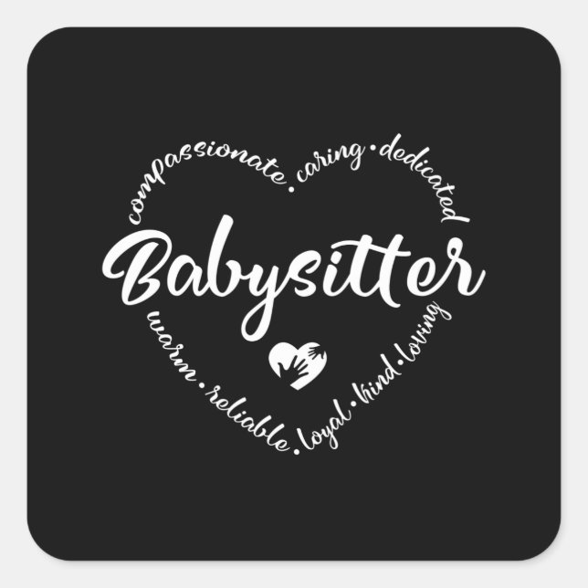 Babysitter, baby sitter, nanny, au pair square sticker (Front)