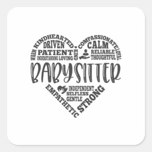 Babysitter, baby sitter, nanny, au pair square sticker