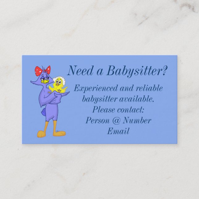 Babysitter Business Card (Front)